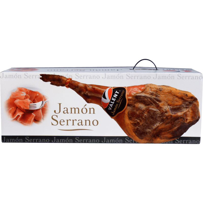 JAMBON SERRANO GRAN RESERVE PATTE ENTIERE +/- 7 kG + SUPPORT ET COUTEAU