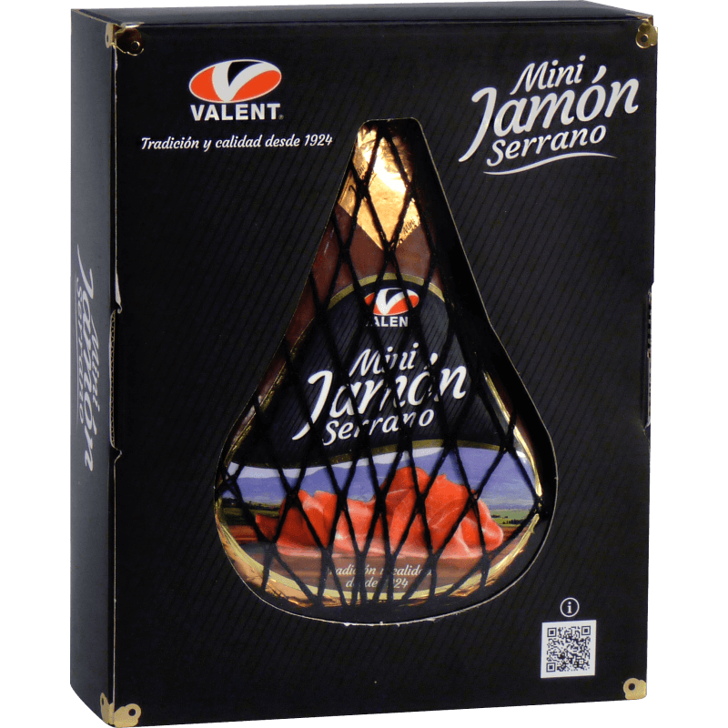 Coffret Jambon Serrano RESERVA Entier avec os avec support et couteau