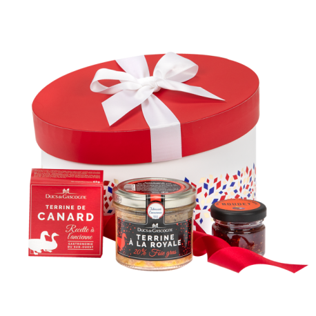 Panier Cadeau Gourmand avec 1 Foie Gras IGP - Coffret Original en